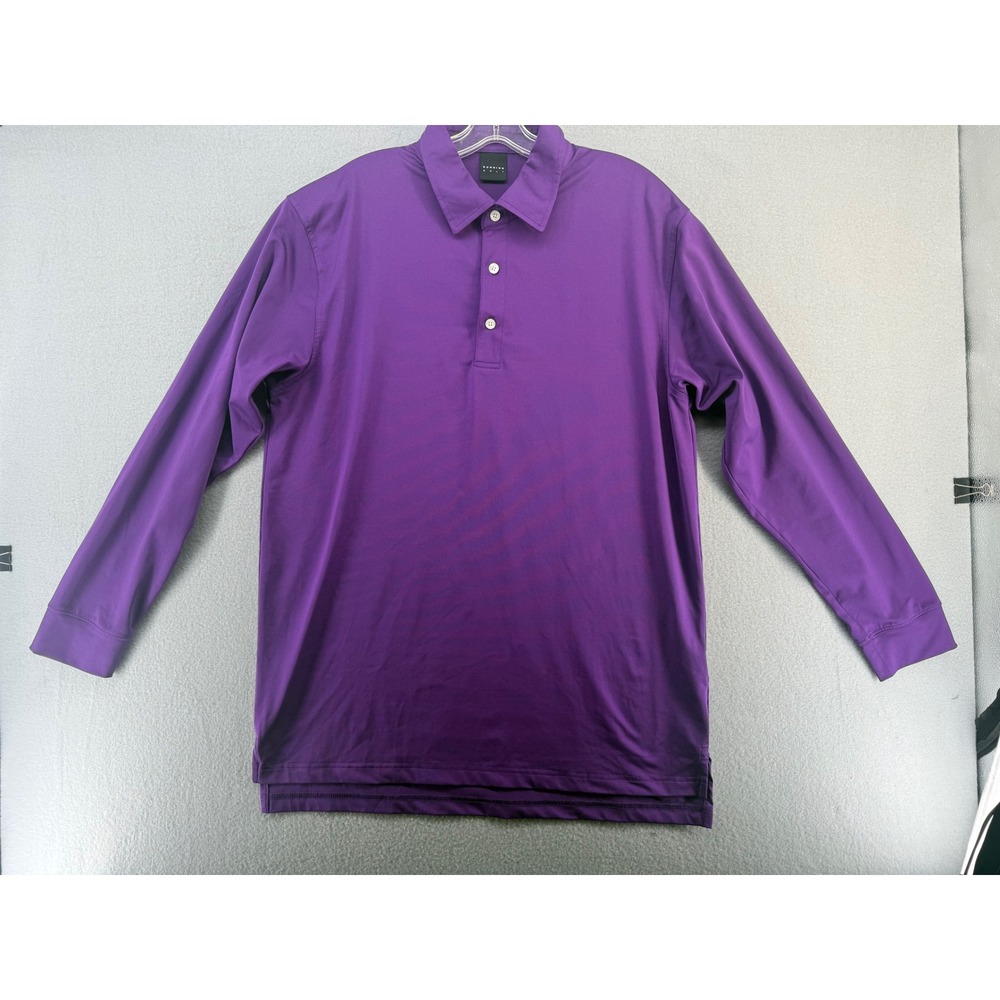 Dunning Golf Mens Large Purple Long Sleeve Performance Polo Shirt Stretch L